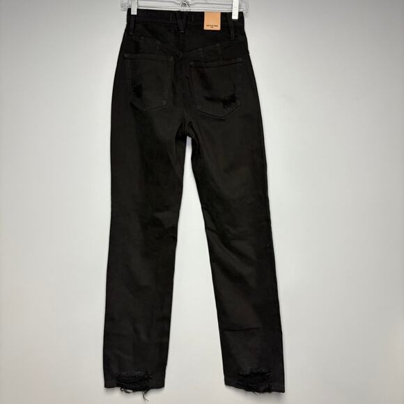 We the Free Black Curvy Straight Distressed Grunge Thrashed Jeans Womens Sz 25 - Picture 2 of 9